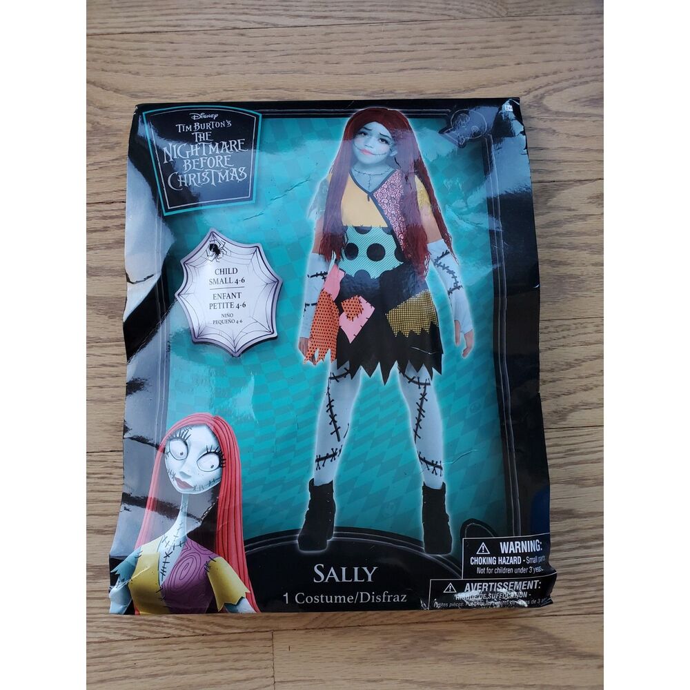 Disney The Nightmare Before Christmas Girls 4-6 Sally Costume Good/FAIR *Read*